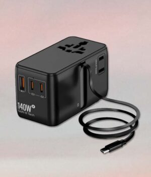Travel Adapter with Rectractable Cable