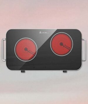 Two Burner Portable Electric Cooktop 12 Inch 2200W Infrared Cooker